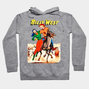 Bulls Cowboy Cowgirl Billy Horse Racing West Retro Comic Rodeo Vintage Hoodie